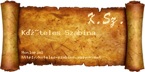 Köteles Szabina névjegykártya